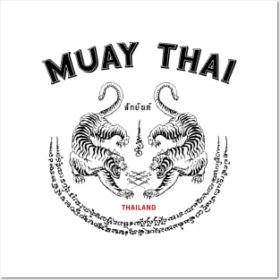 Muay Thai Tiger Sak Yant Tattoo Kickboxing Thailand Posters and Art